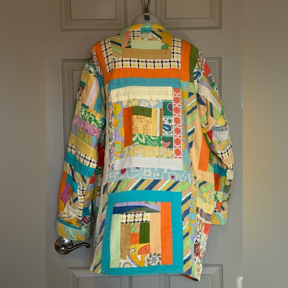 HANDMADE One-of-a-Kind Artisanal Open Front Quilt Coat - Size Large - Picture 10 of 10